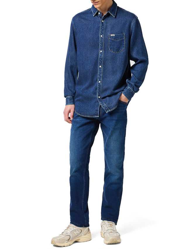 Wrangler - Denim Shirt - 1 PKT SHIRT Dark Stone