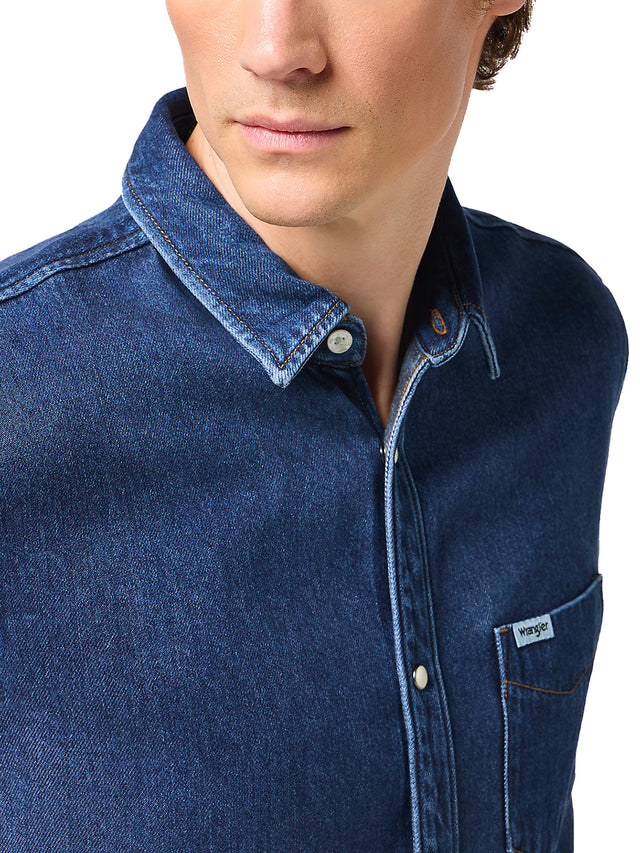 Wrangler - Denim Shirt - 1 PKT SHIRT Dark Stone