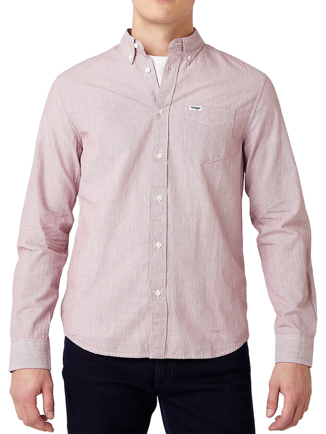 Wrangler - Striped Shirt - LS 1PKT Biking Red