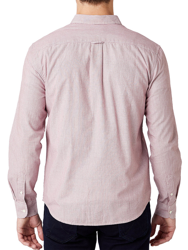 Wrangler - Striped Shirt - LS 1PKT Biking Red