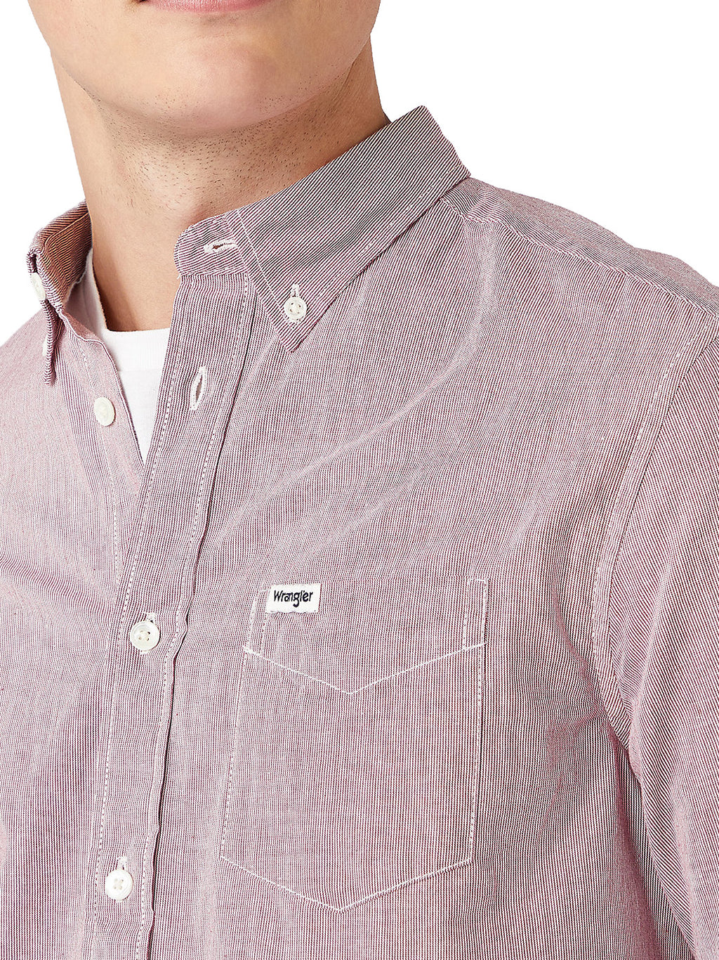 Wrangler - Striped Shirt - LS 1PKT Biking Red