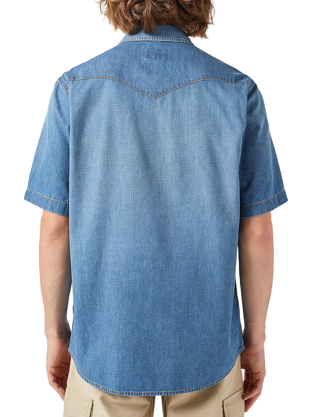 Wrangler - Denim Short Sleeve Shirt - Western Shirt Dusky