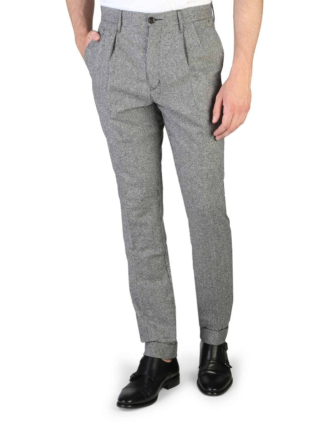 Tommy Hilfiger - Tapered Wool Trousers - Light Grey Checked