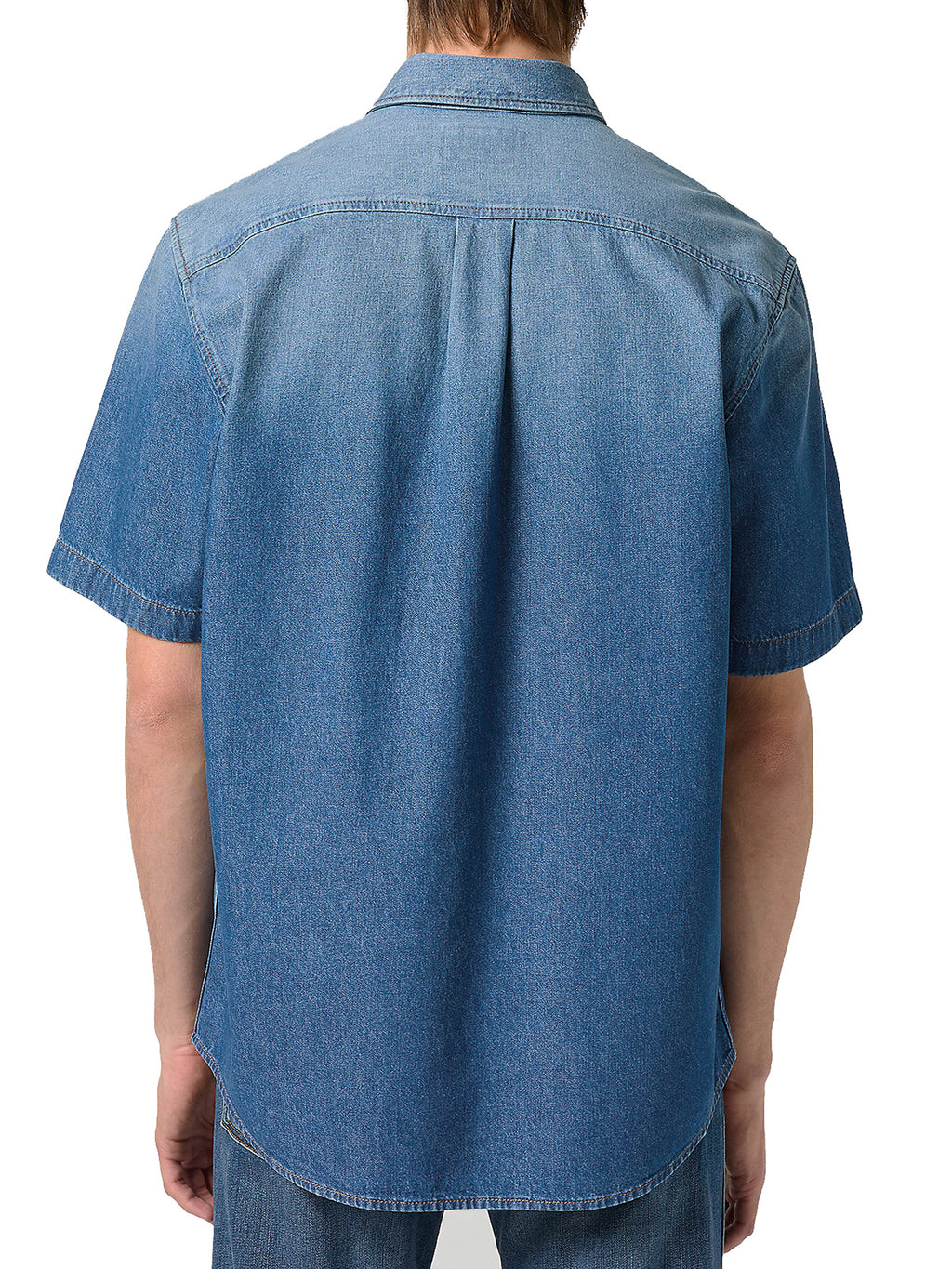 Wrangler - Denim Short Sleeve Shirt - 1 PKT SHIRT Mid Stone
