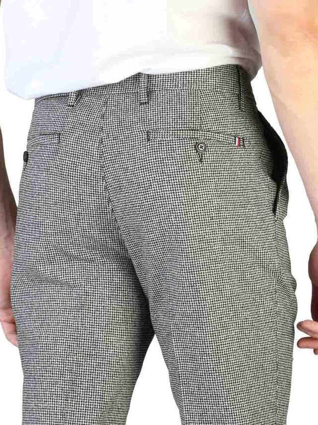 Tommy Hilfiger - Tapered Wool Trousers - Light Grey Checked