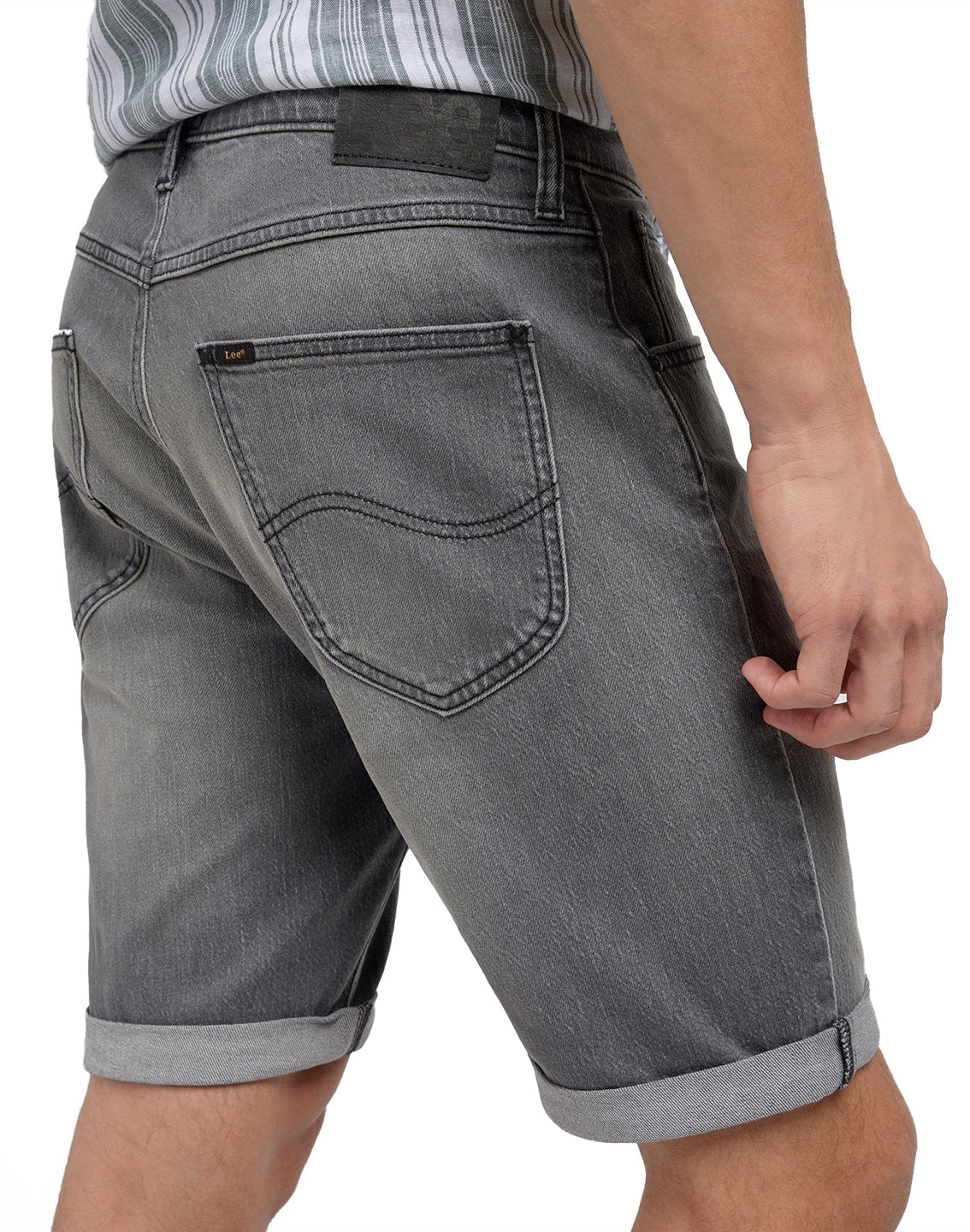 Lee - Regular Fit Denim Shorts - 5 Pocket Washed Grey