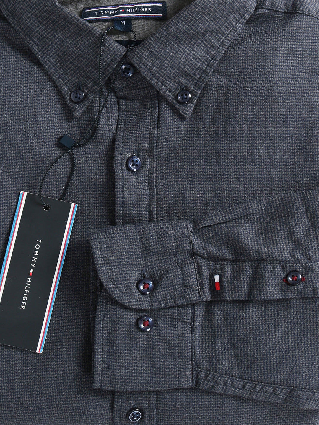 Tommy Hilfiger - Regular Fit Shirt - Houndstooth 071 Dark Grey