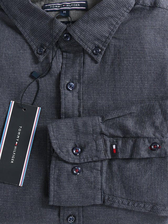 Tommy Hilfiger - Regular Fit Shirt - Houndstooth 071 Dark Grey
