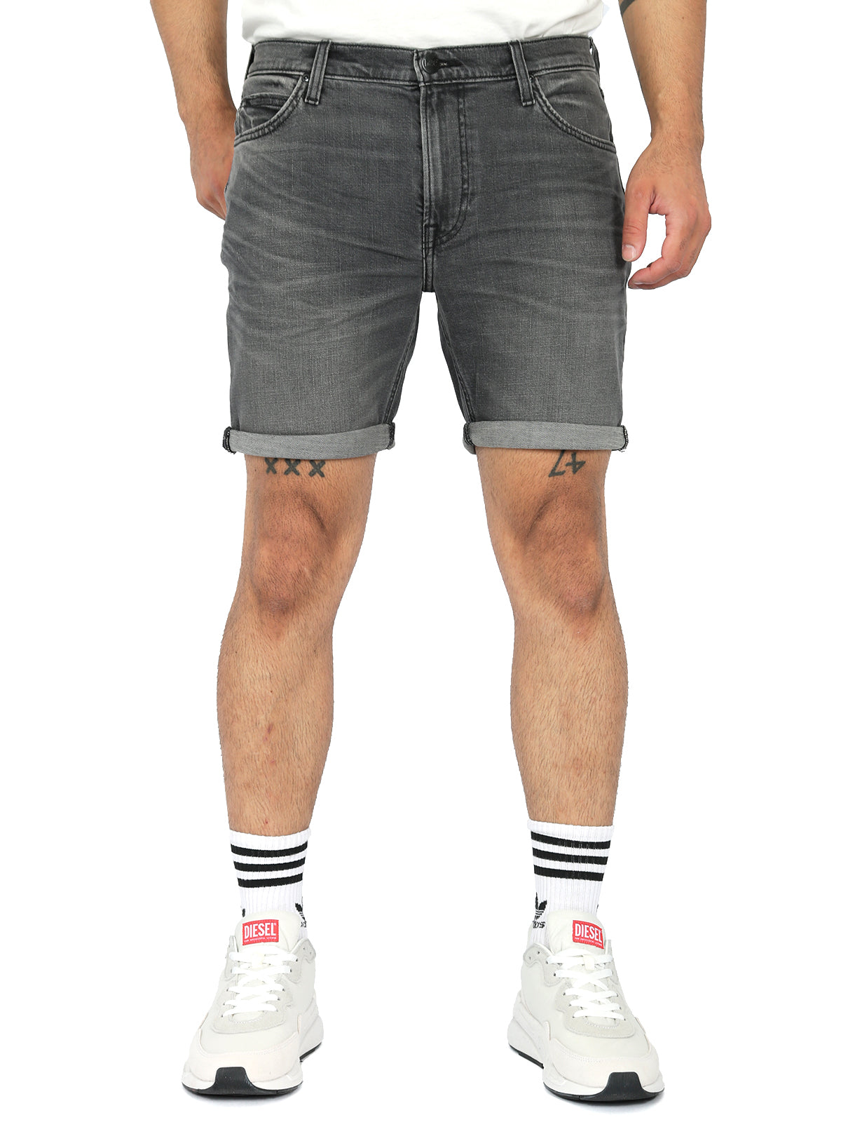 Lee - Slim Fit Denim Shorts - RIDER Washed Grey