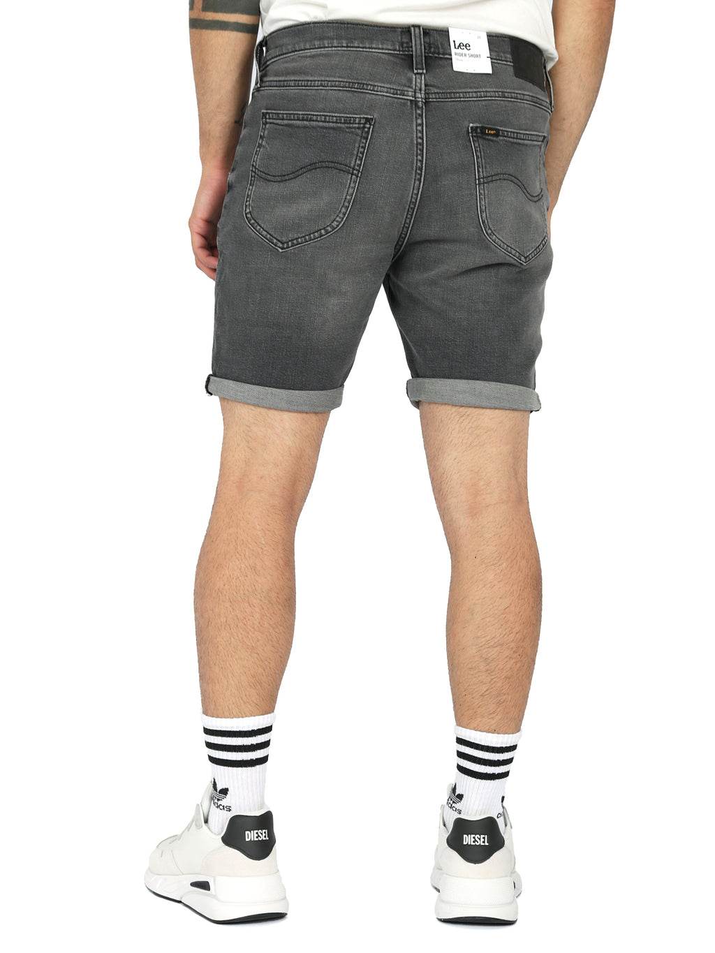 Lee - Slim Fit Denim Shorts - RIDER Washed Grey