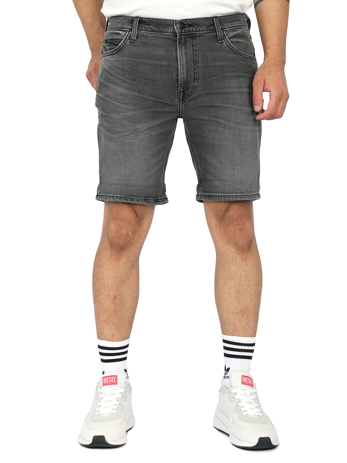 Lee - Slim Fit Denim Shorts - RIDER Washed Grey