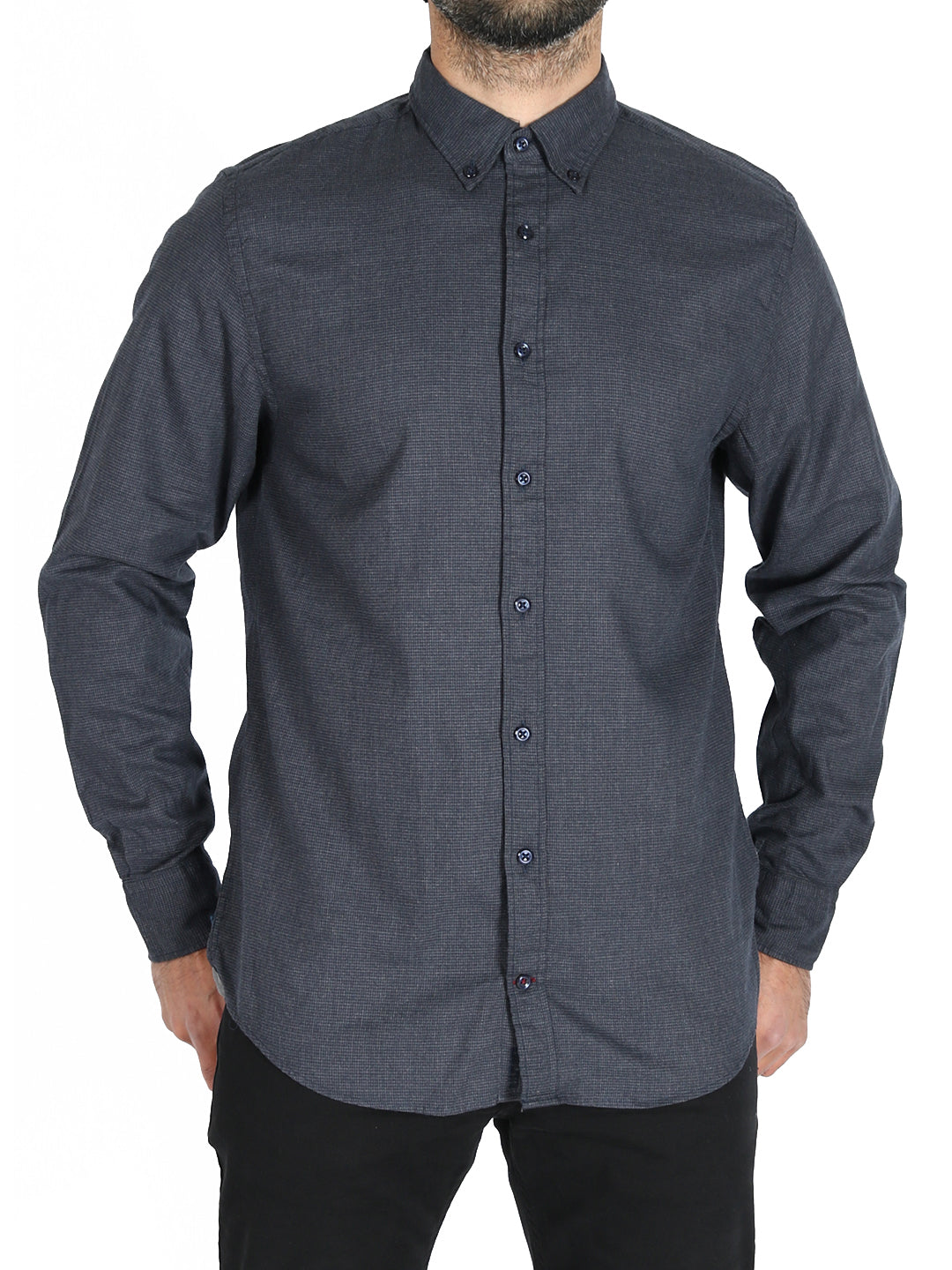 Tommy Hilfiger - Regular Fit Shirt - Houndstooth 071 Dark Grey