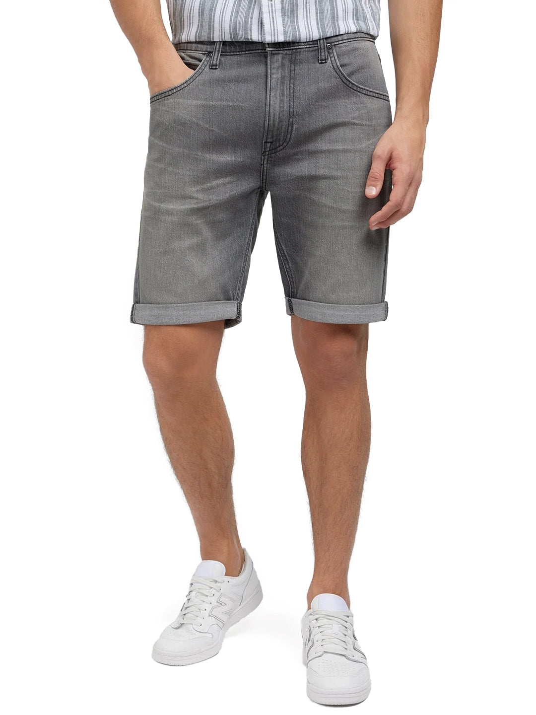Lee - Regular Fit Denim Shorts - 5 Pocket Washed Grey