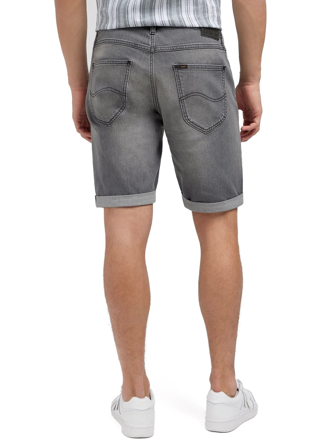 Lee - Regular Fit Denim Shorts - 5 Pocket Washed Grey